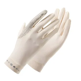 1 Pair XC-14 Riding Driving Sunscreen Anti-UV Fingerless Ice Silk Gloves, Style: Honeycomb (Yellow)