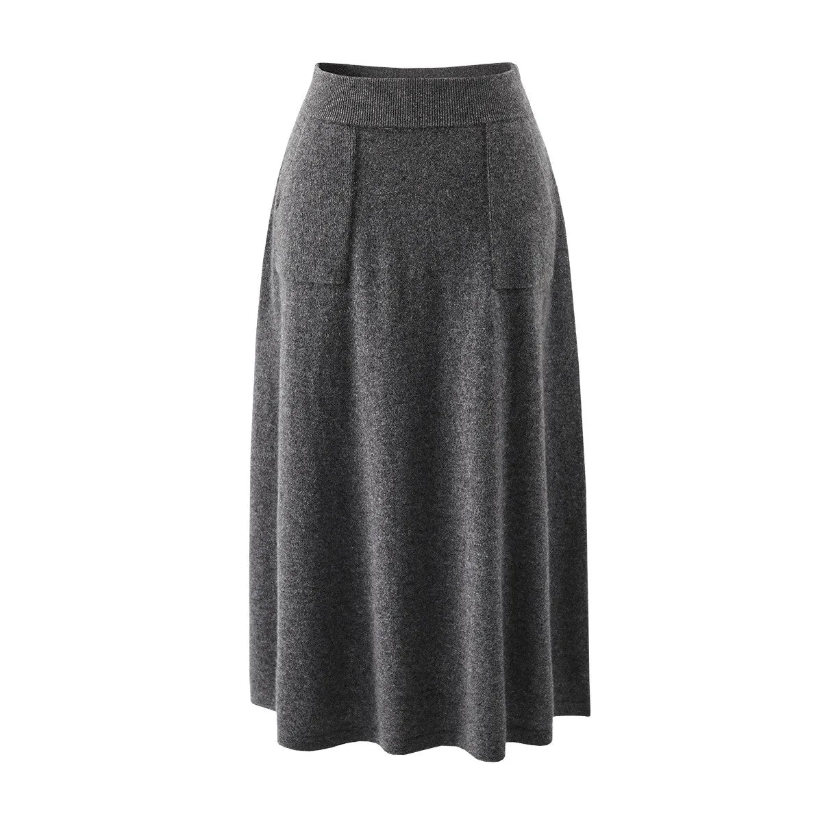 100% Cashmere Womens Knit Pleated Skirt