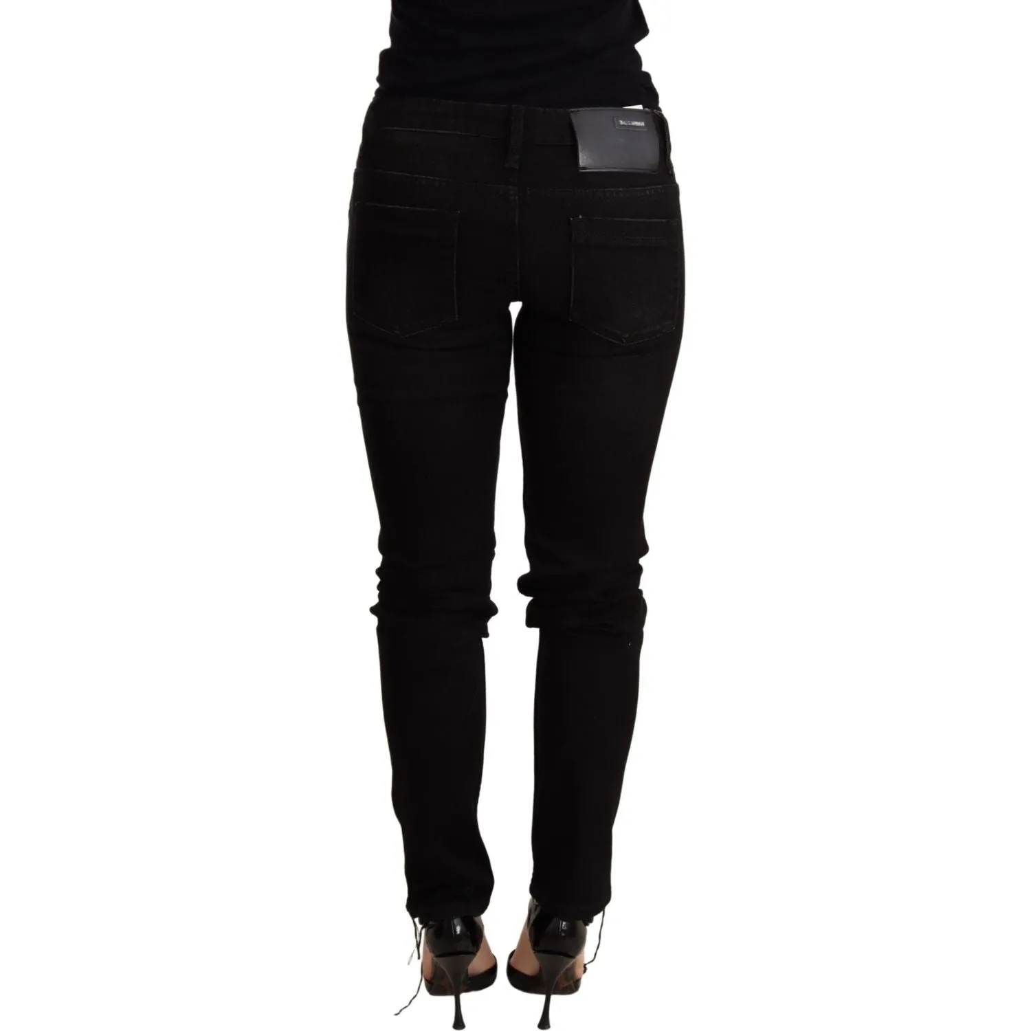 Acht Elegant Slim Fit Black Denim