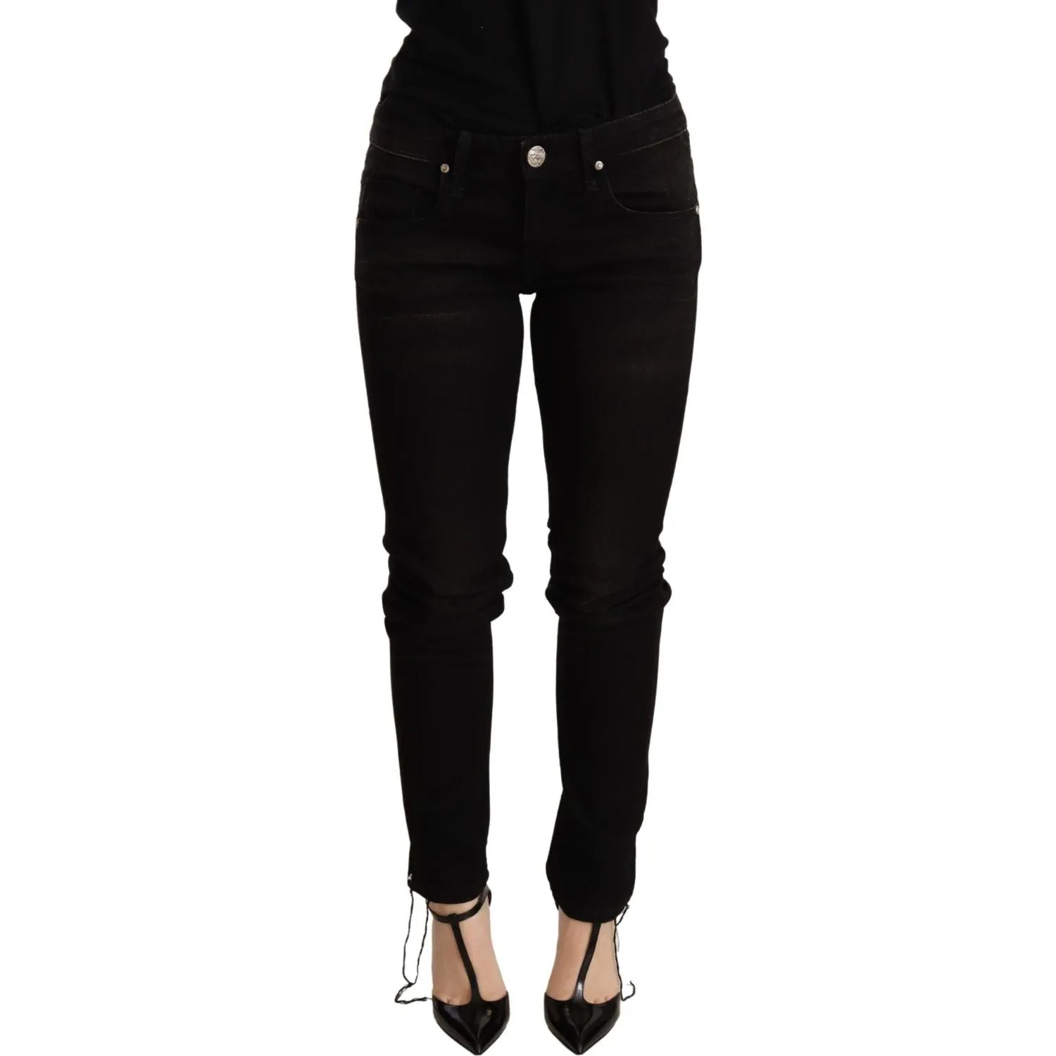 Acht Elegant Slim Fit Black Denim