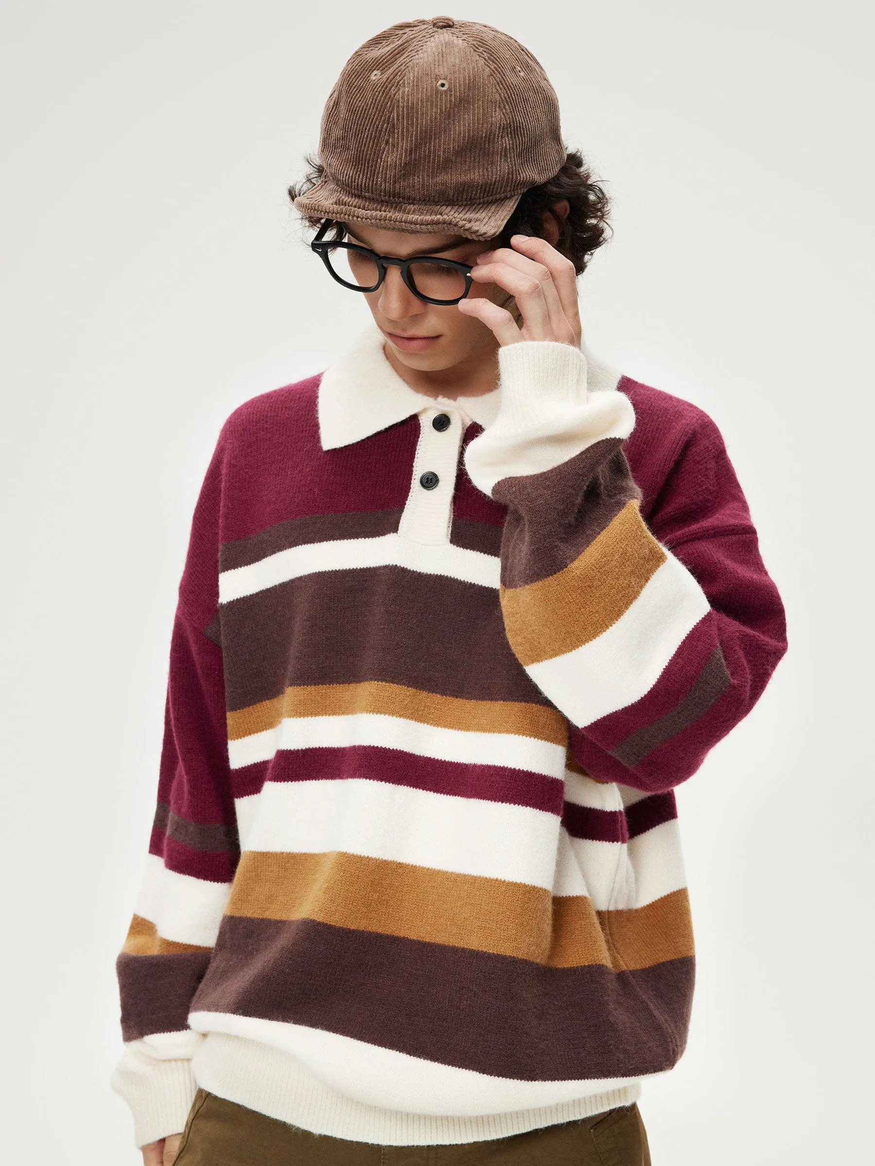 Aelfric Eden Vintage Stripe Polo Sweater