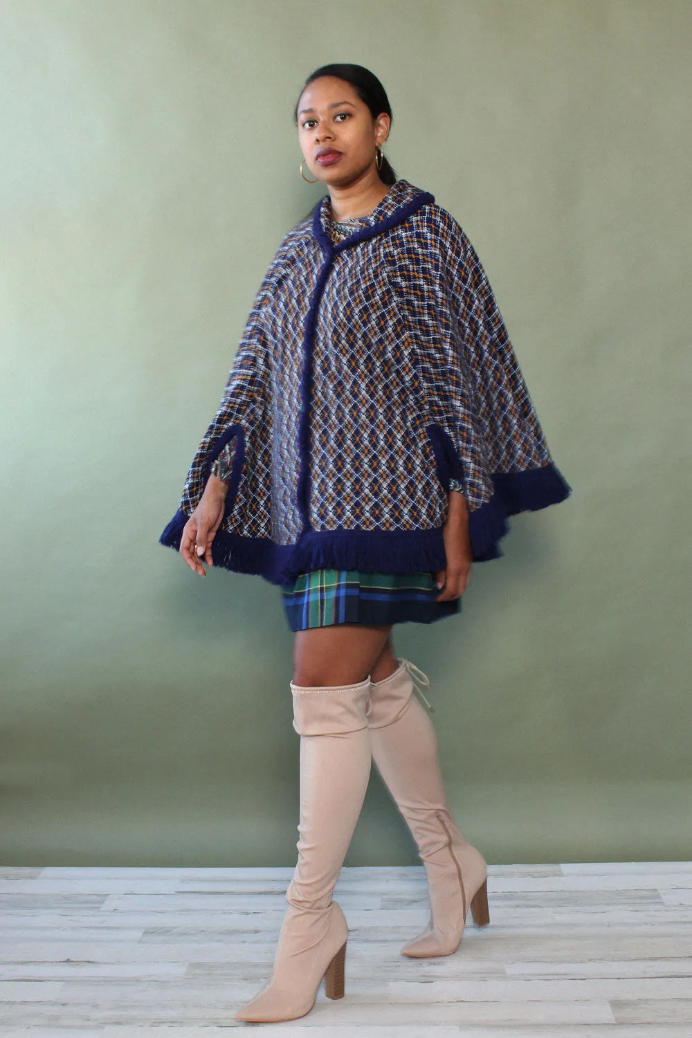 Argyle Tartan Poncho XS-L