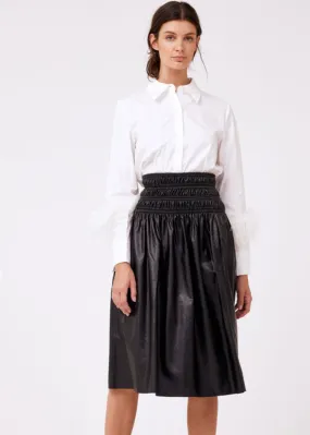 Aureum Vegan Leather Midi Skirt-*** FINAL SALE***