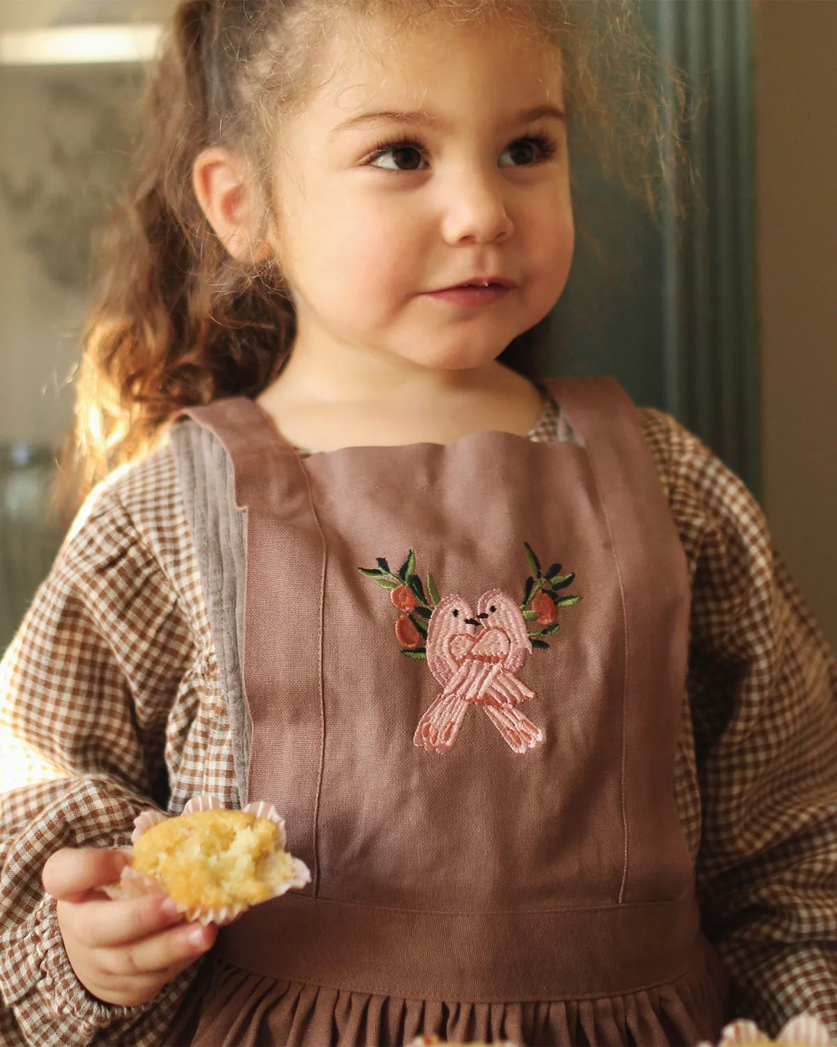 Avery Row Kid's Pinafore Apron - Love Birds