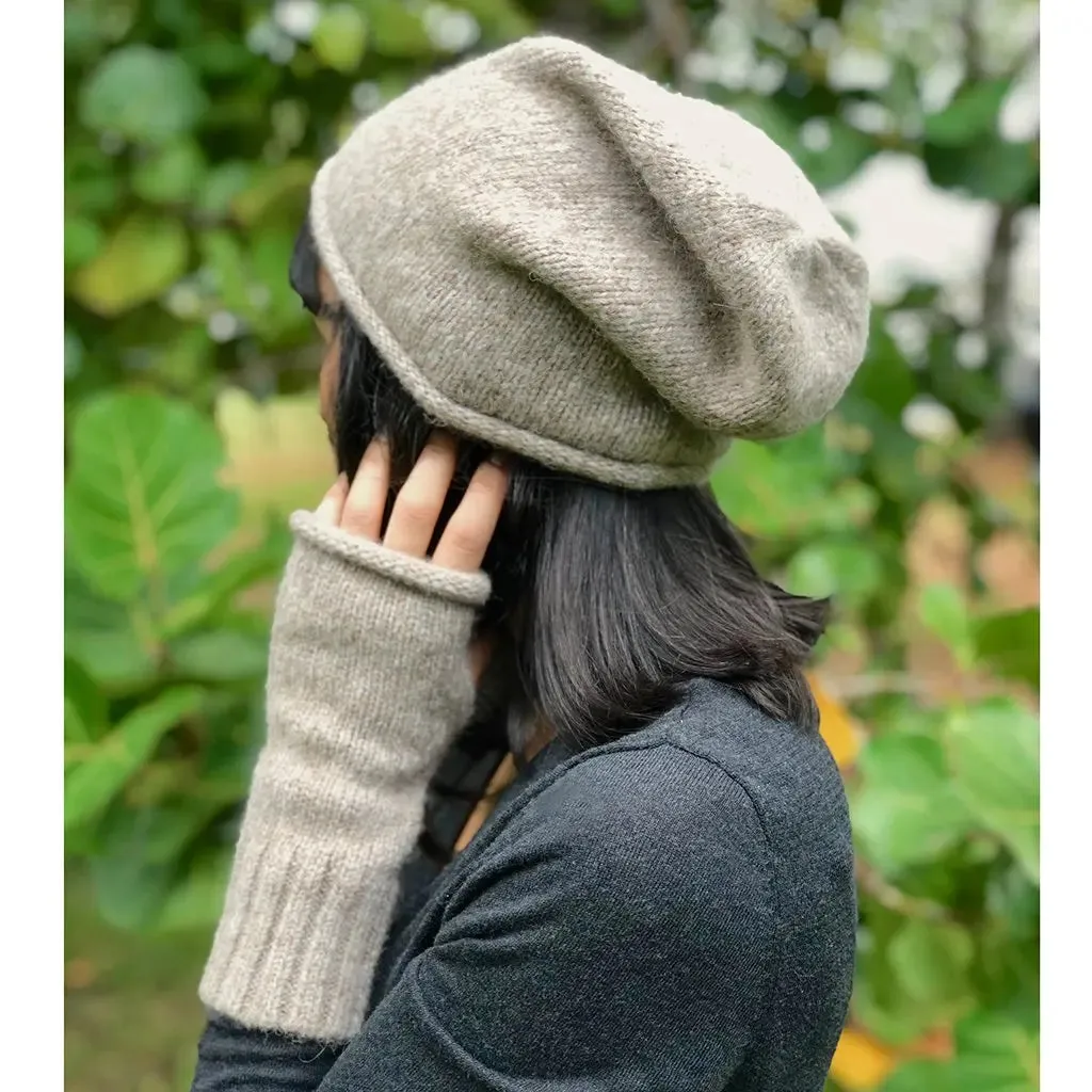 Beige Essential Knit Alpaca Gloves | Ethical Style