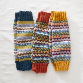 BHAWANA Fair Isle Handknit Waste Wool Legwarmers