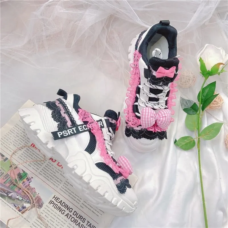 Black & Pink Lolita Sneakers