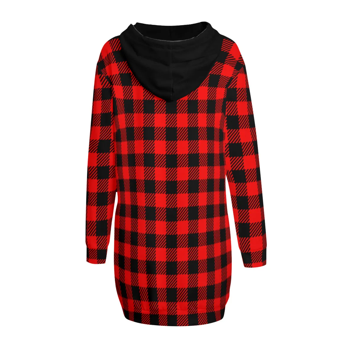 Black & Red Checkered Sweatshirt Dress