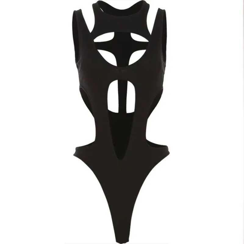 Black Goth Cut Out Bodysuit