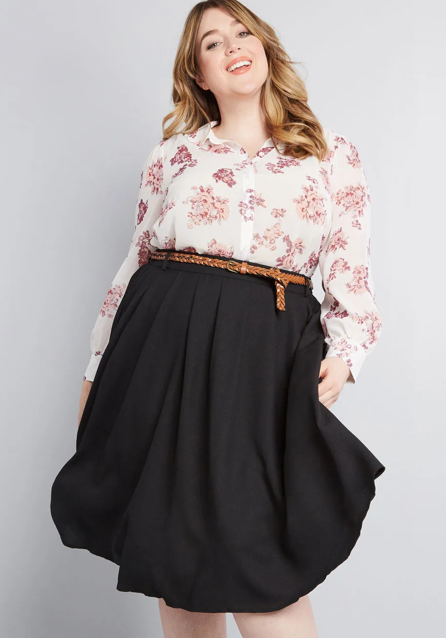 Breathtaking Tiger Lilies Midi Skirt