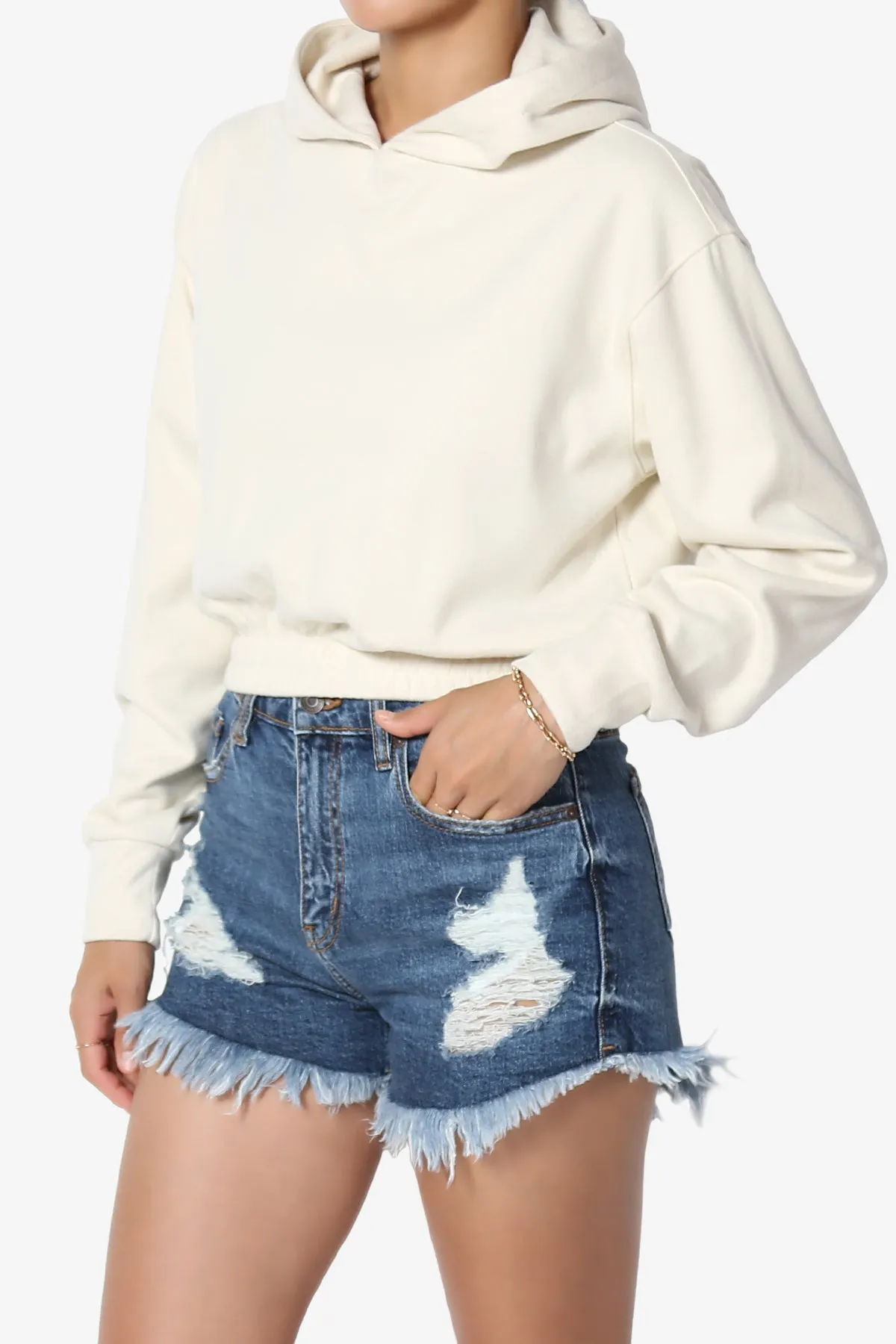 Brenna Brushed Terry Cropped Hoodie