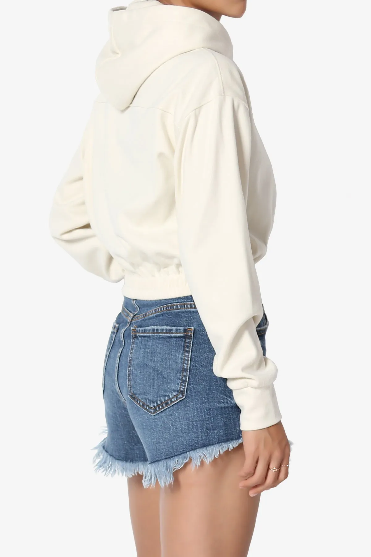 Brenna Brushed Terry Cropped Hoodie