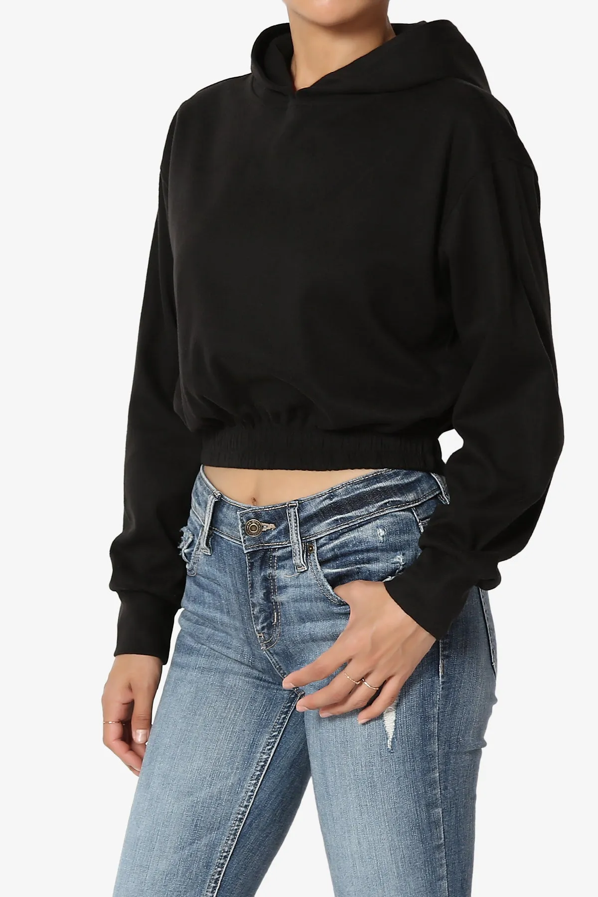 Brenna Brushed Terry Cropped Hoodie