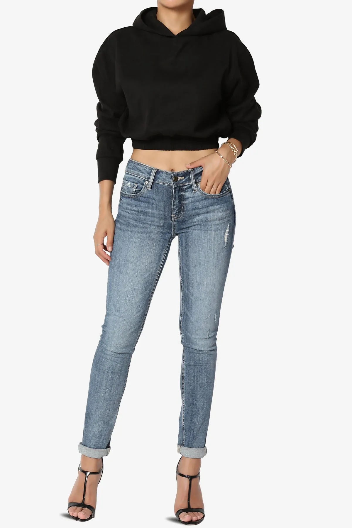 Brenna Brushed Terry Cropped Hoodie