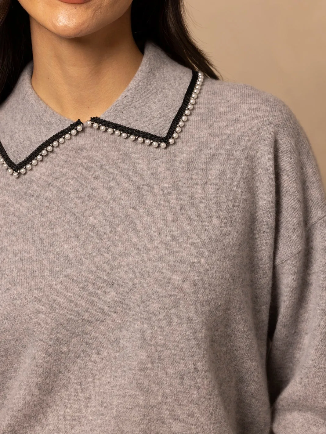 Brigitte Cashmere Collared Pullover