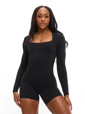 Butter Long Sleeve Bodysuit  - Onyx Black