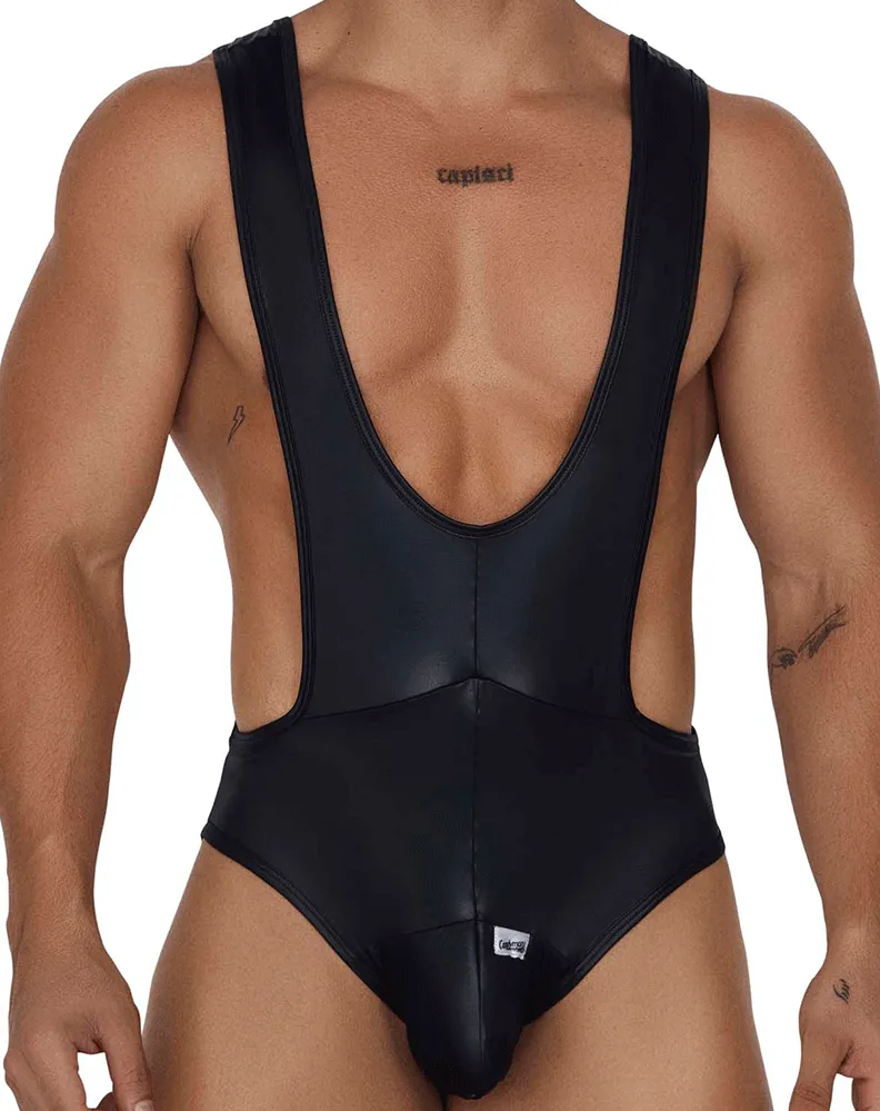 Candyman 99693 Wrestling Bodysuit Black