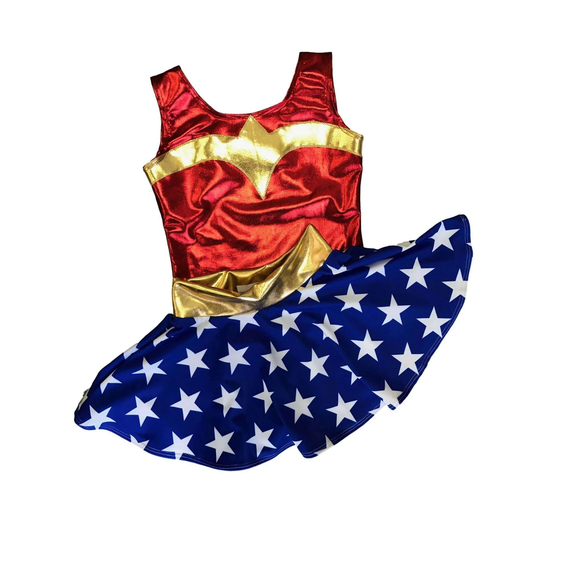 Children's Metallic Wonder Woman Costume w/ Stars Skirt