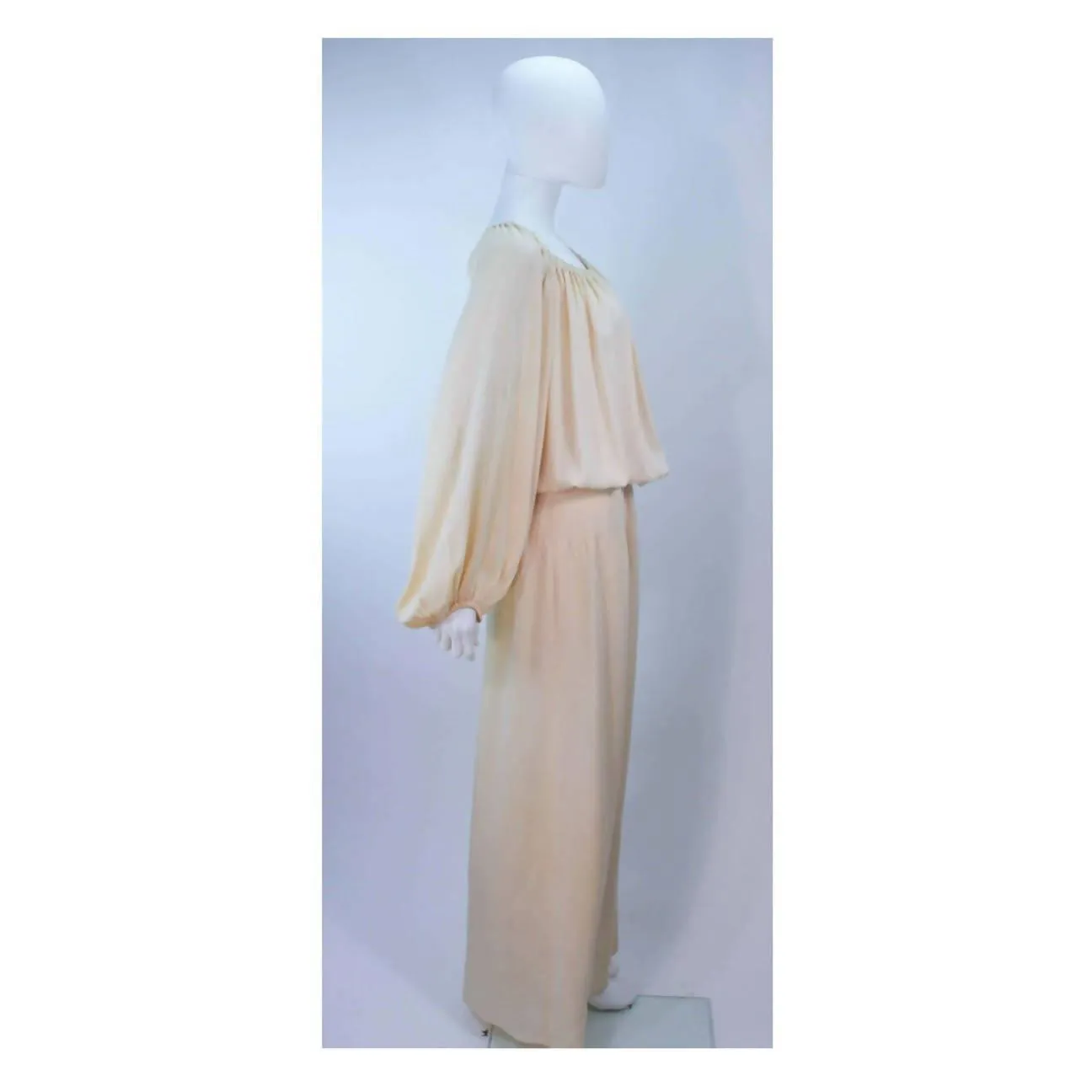 CHRISTIAN DIOR Nude Silk Chiffon Gown | Size 24