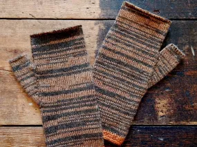 Cliffe Wool Fingerless Mittens - KELP/DRIFTWOOD