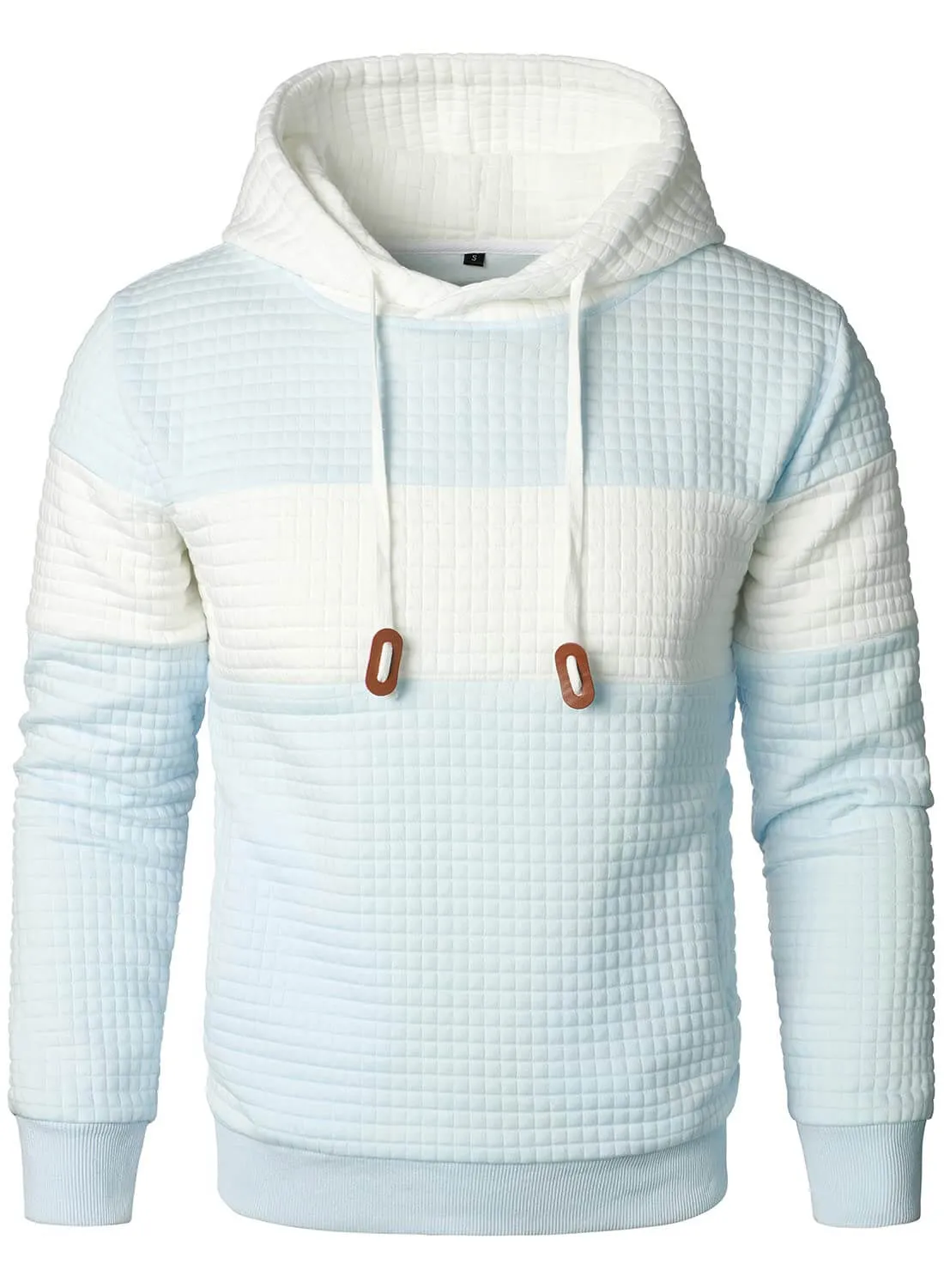 Cool Comfort: Men’s Long-Sleeved Plaid Hooded Sweatshirt