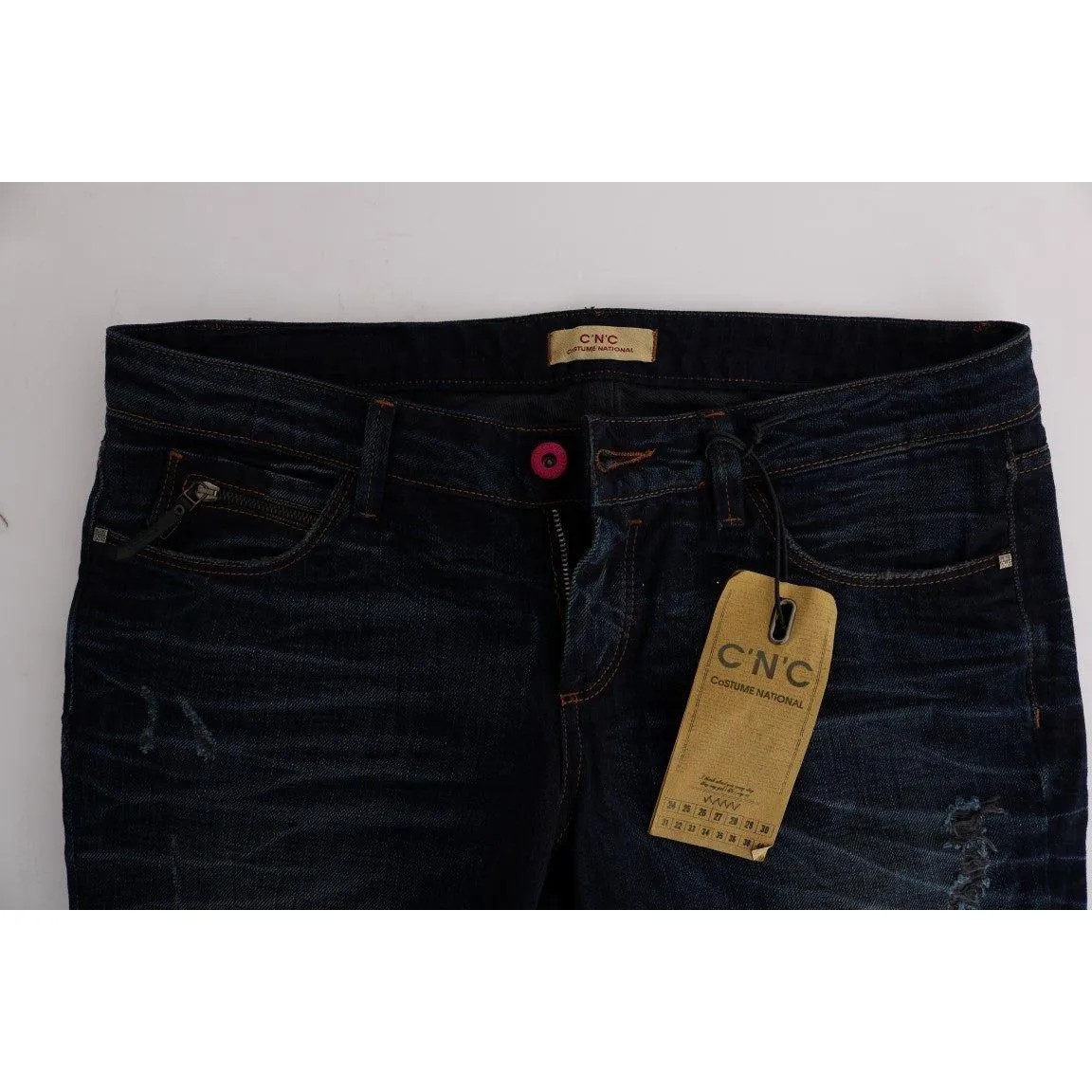 Costume National Elegant Blue Regular Fit Cotton Jeans