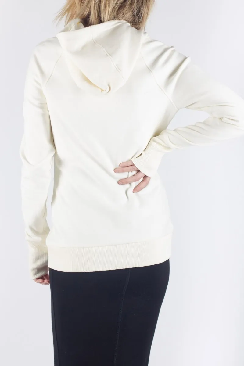 CROSSOVER HEM HOODIE (IVORY)