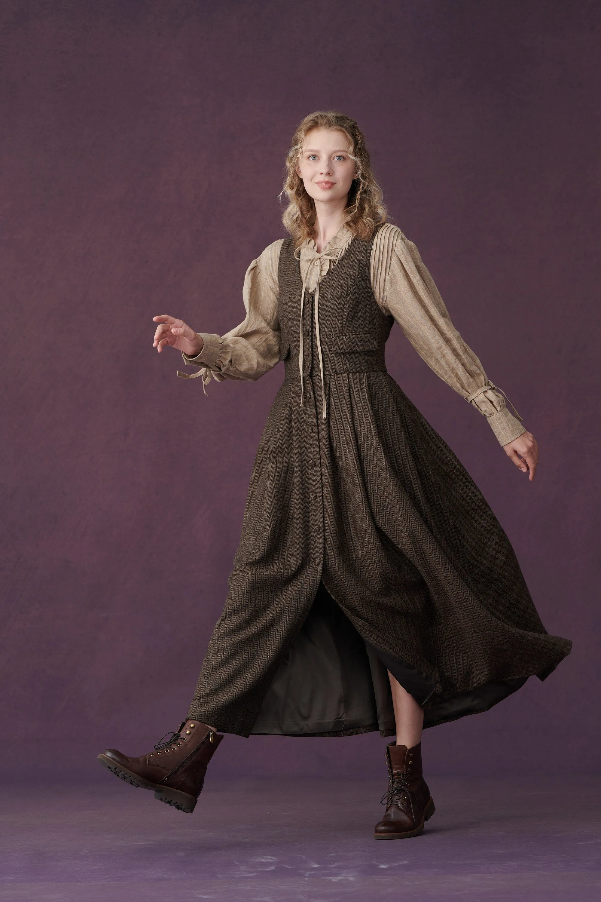 Dark Amber 11 | Academia wool dress