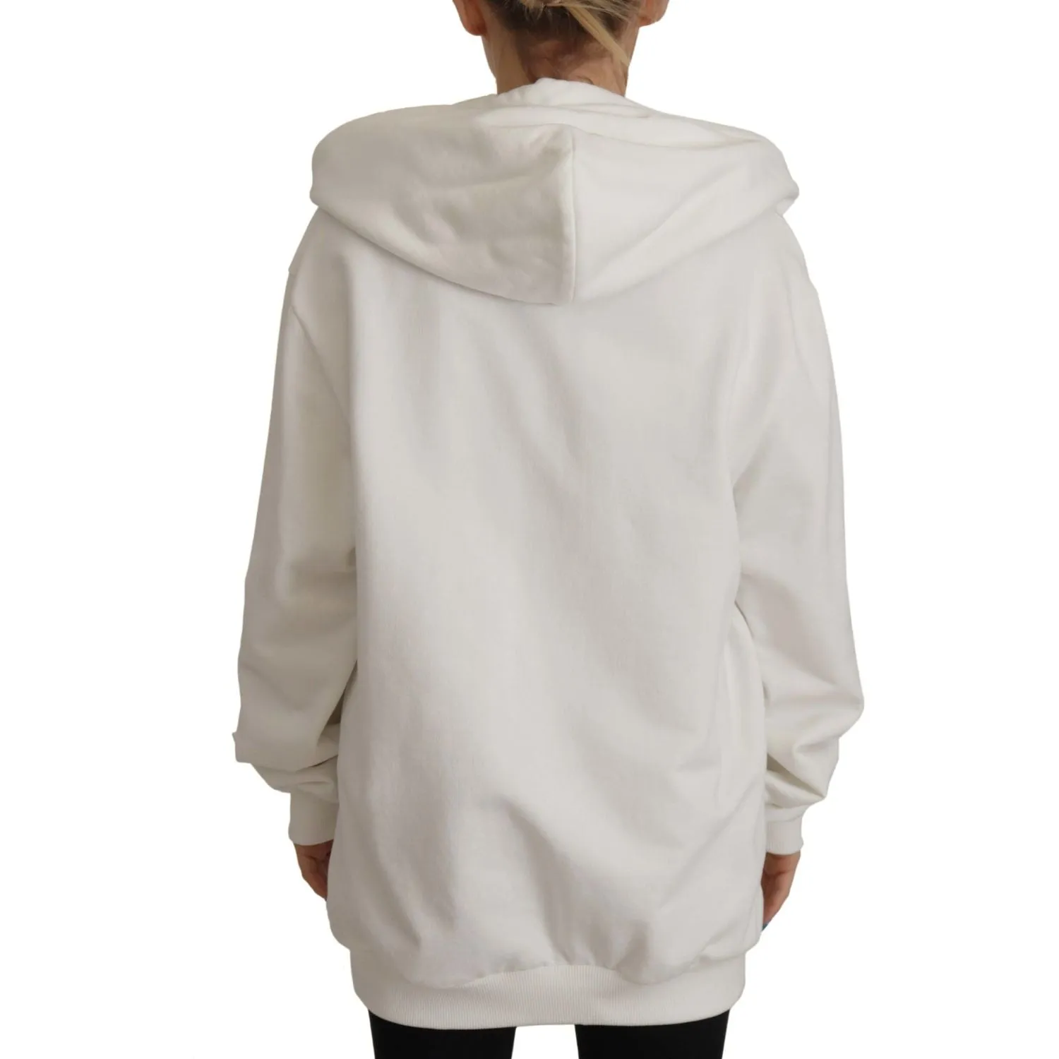 Dolce & Gabbana Chic White Hooded Pullover Sweater