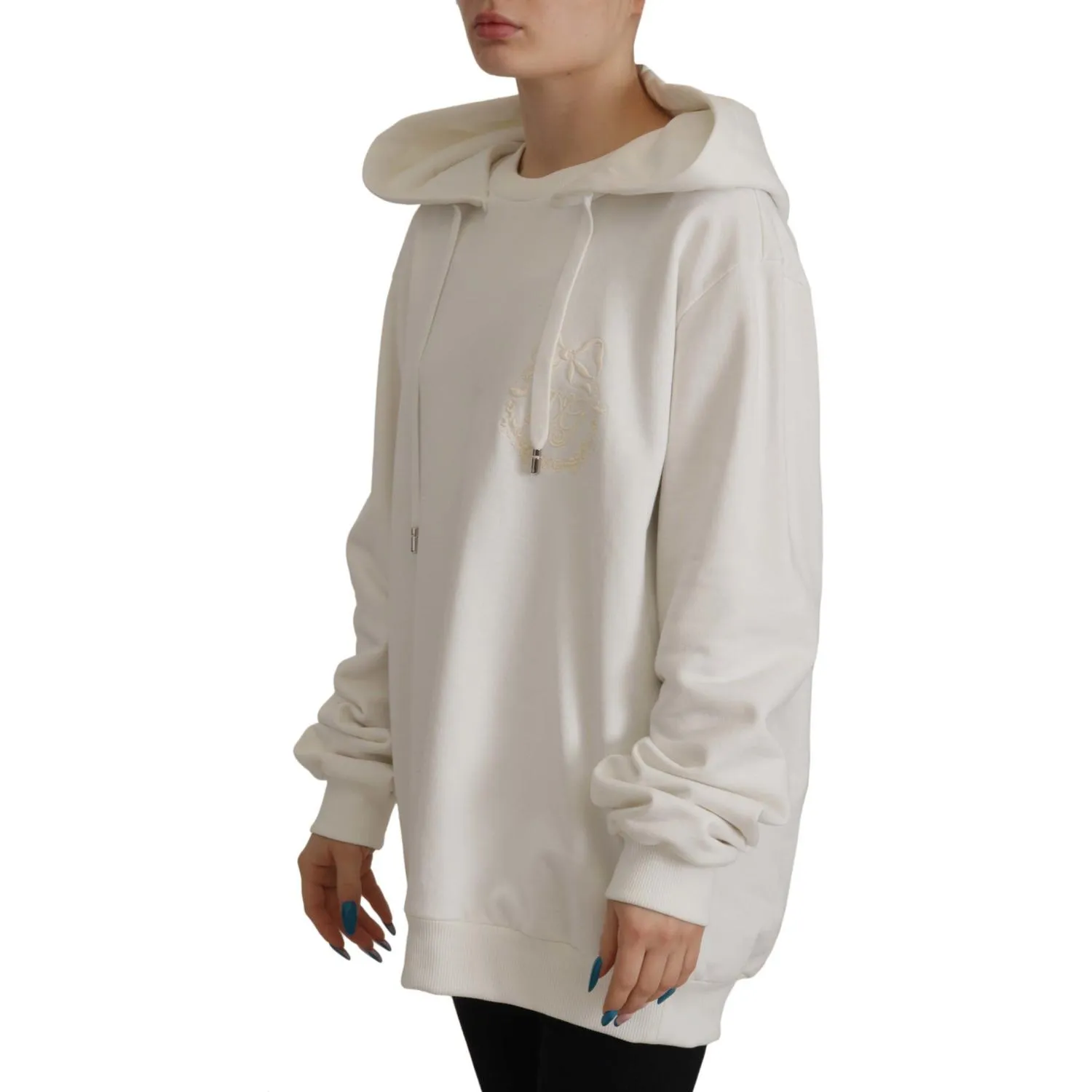 Dolce & Gabbana Chic White Hooded Pullover Sweater