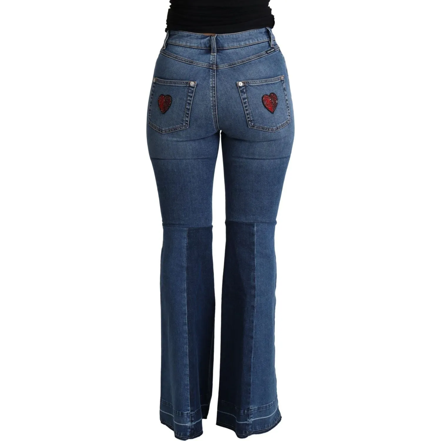 Dolce & Gabbana Elegant Boot Cut Denim Jeans with Amore Patch