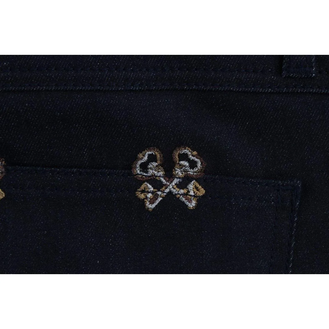 Dolce & Gabbana Elegant Embroidered Slim Fit Denim Jeans