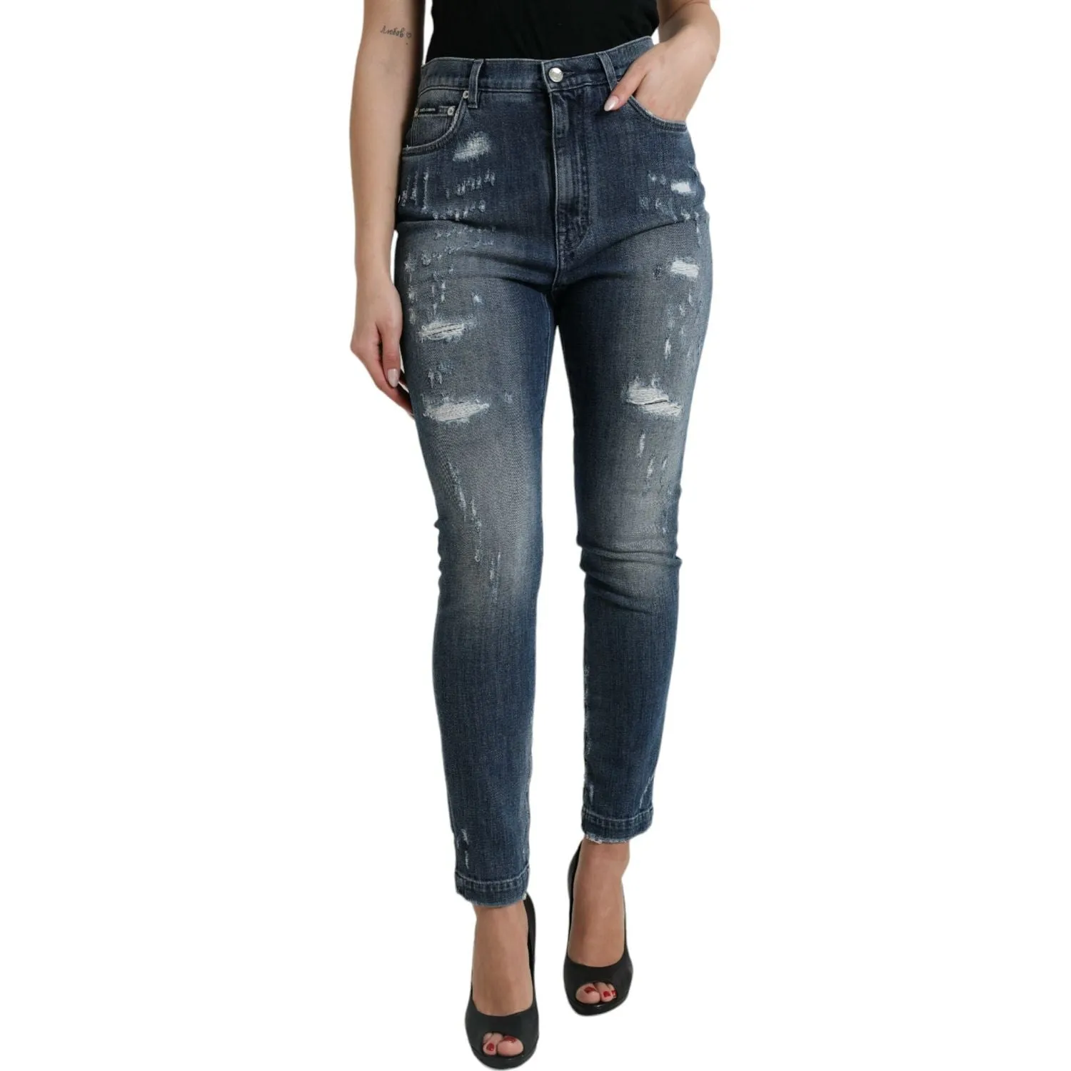 Dolce & Gabbana Elegant High Waist Stretch Denim Jeans