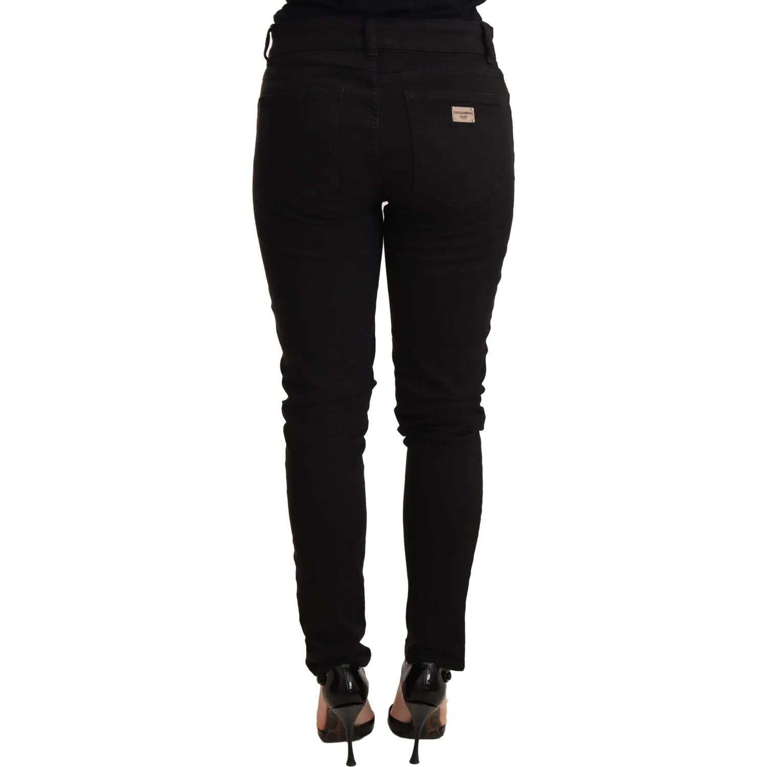 Dolce & Gabbana Elegant Slim-Fit Black Denim Jeans