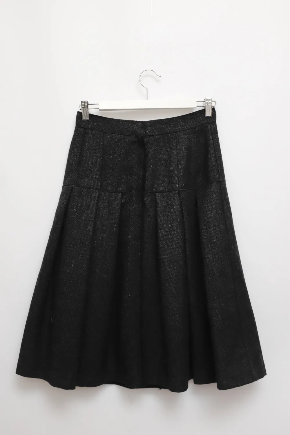 DOLCE GABBANA PURE WOOL CASHMERE PLEATED SKIRT