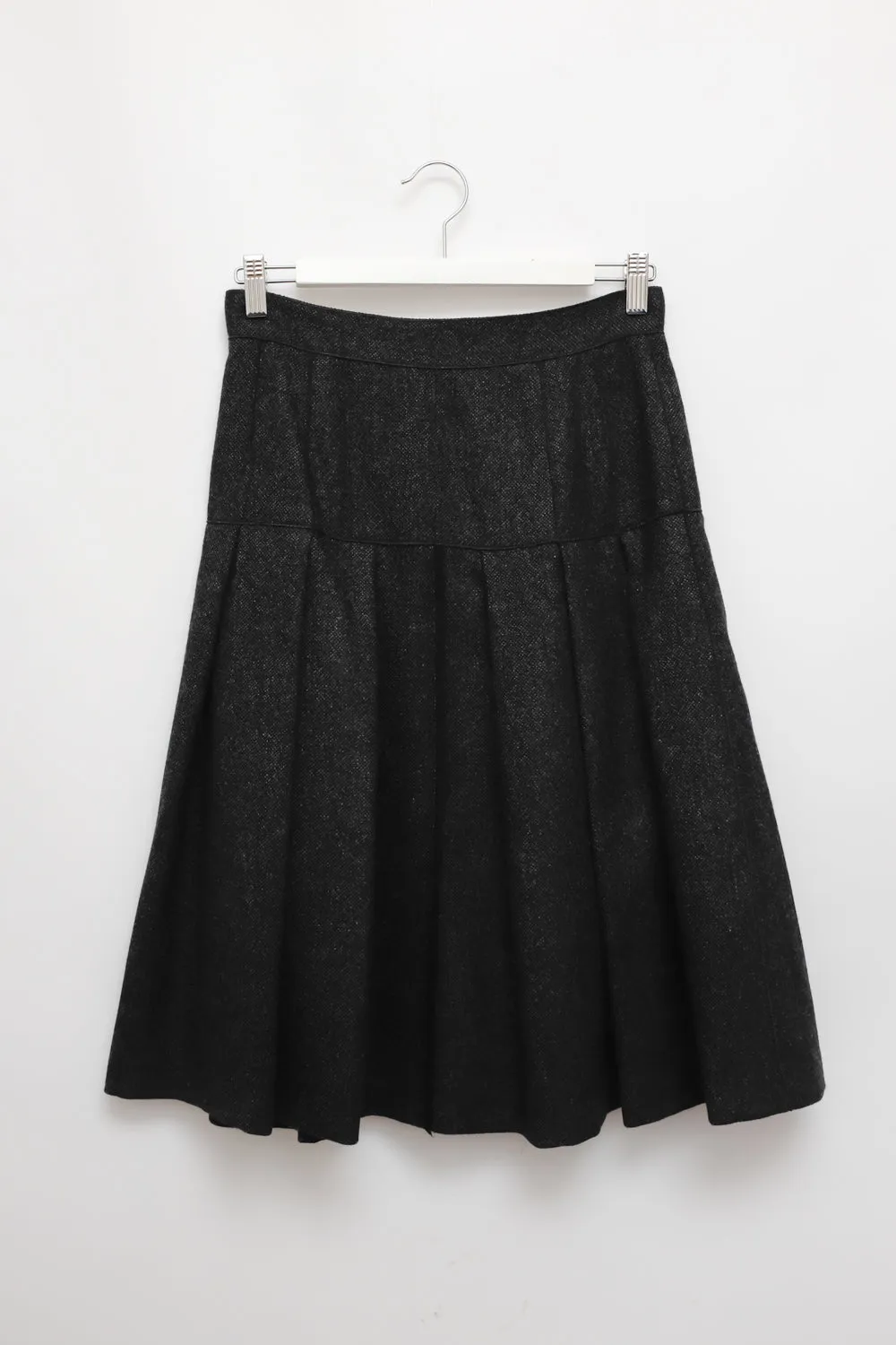 DOLCE GABBANA PURE WOOL CASHMERE PLEATED SKIRT