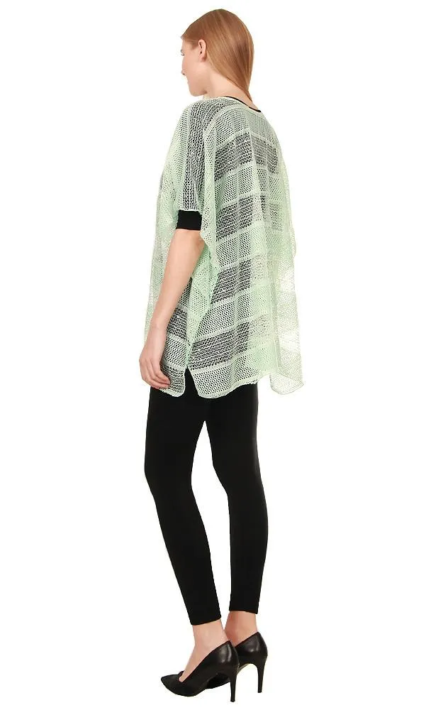 EA8767 Metallic Stripe Net Poncho