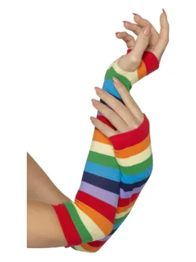 Fingerless Striped Gloves