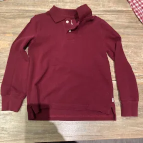 Gap Maroon Organic Cotton LS Polo 6-7 Y