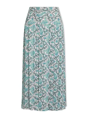 Green snakeskin print Sienna maxi skirt