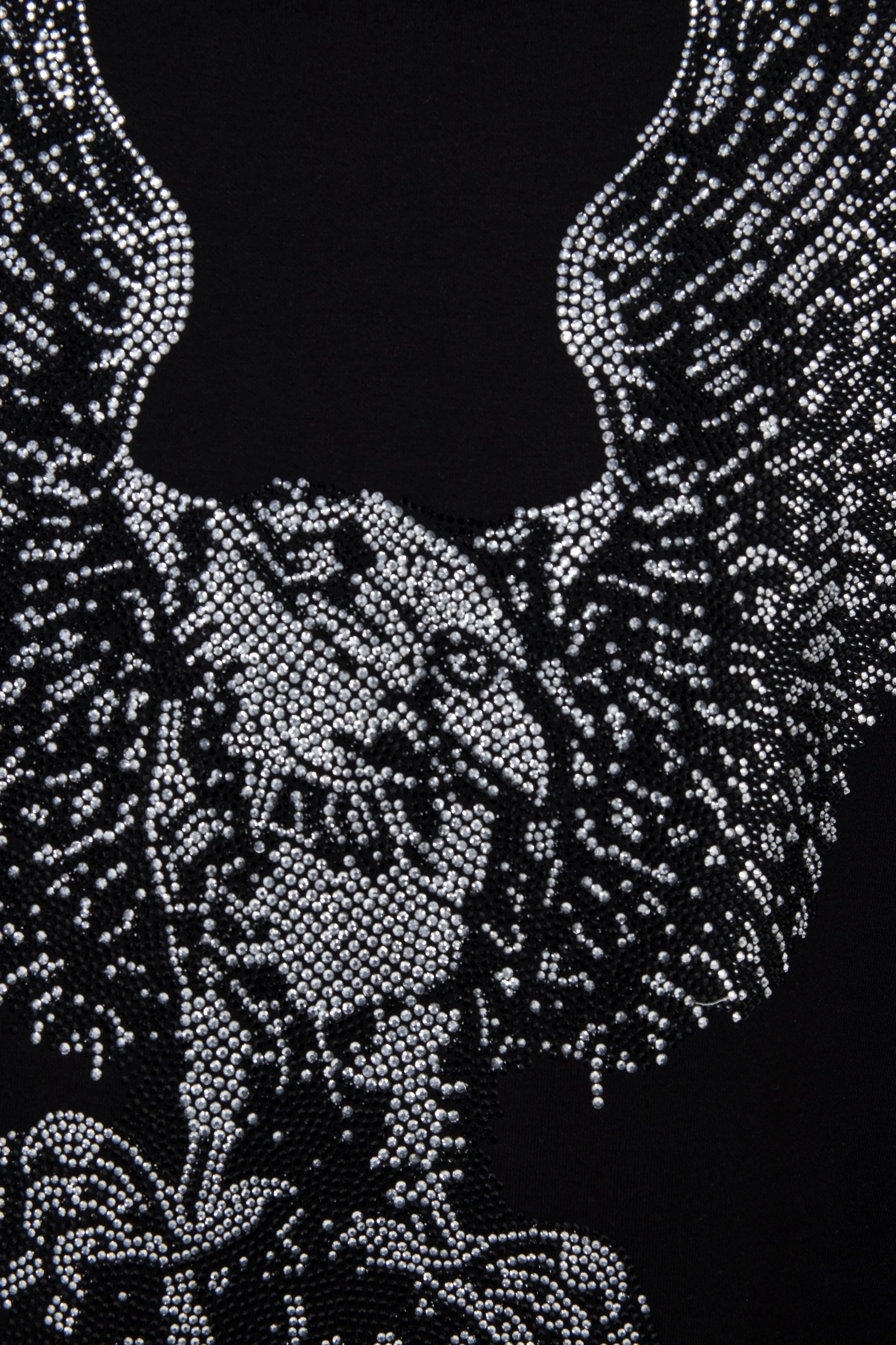 Heads Or Tails Flying Eagle Graphic With Rhinestones Pullover Sweater