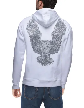 Heads Or Tails Flying Eagle Graphic With Rhinestones Pullover Sweater