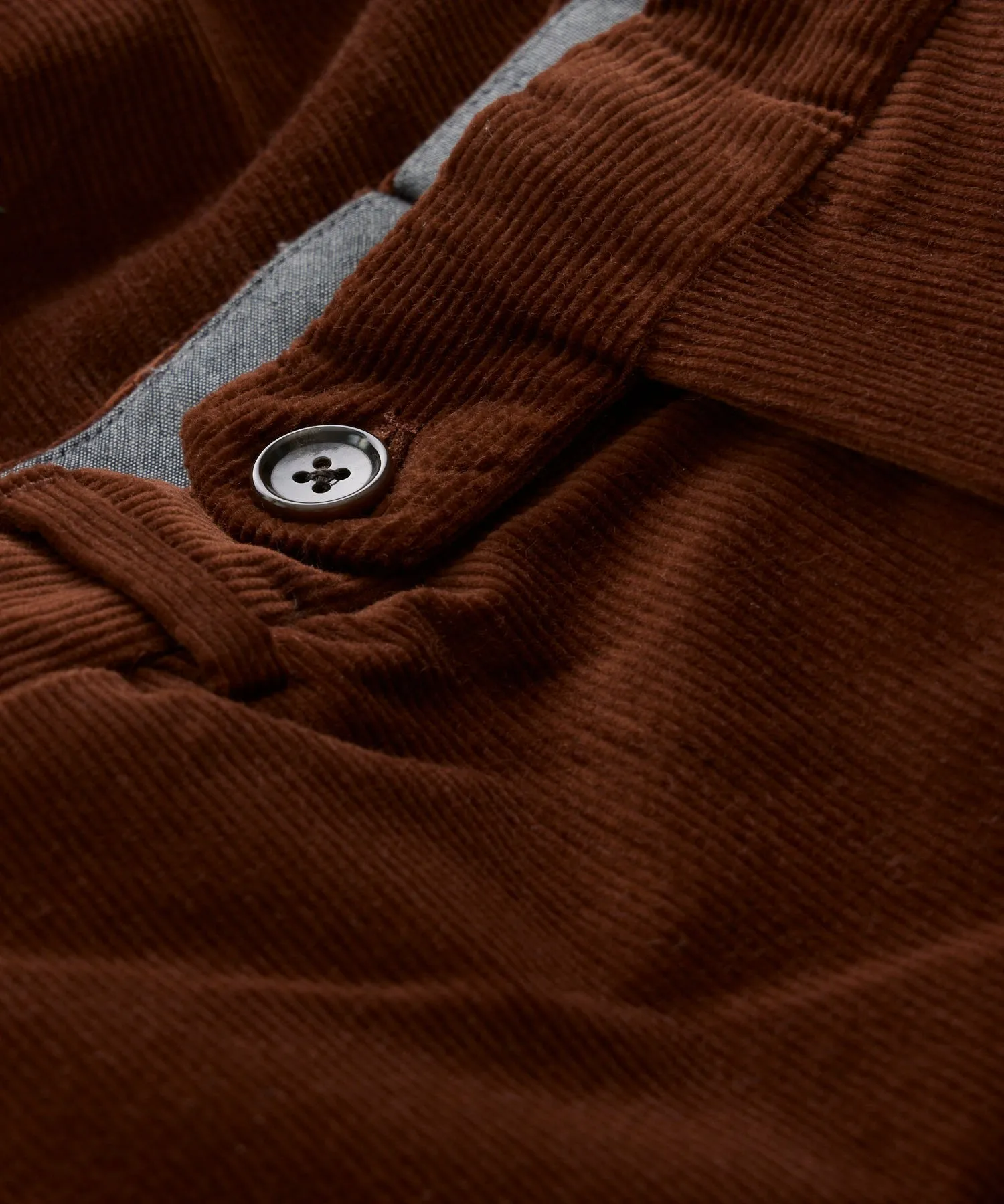 Italian Corduroy Sutton Trouser in Rust