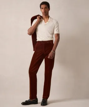 Italian Corduroy Sutton Trouser in Rust