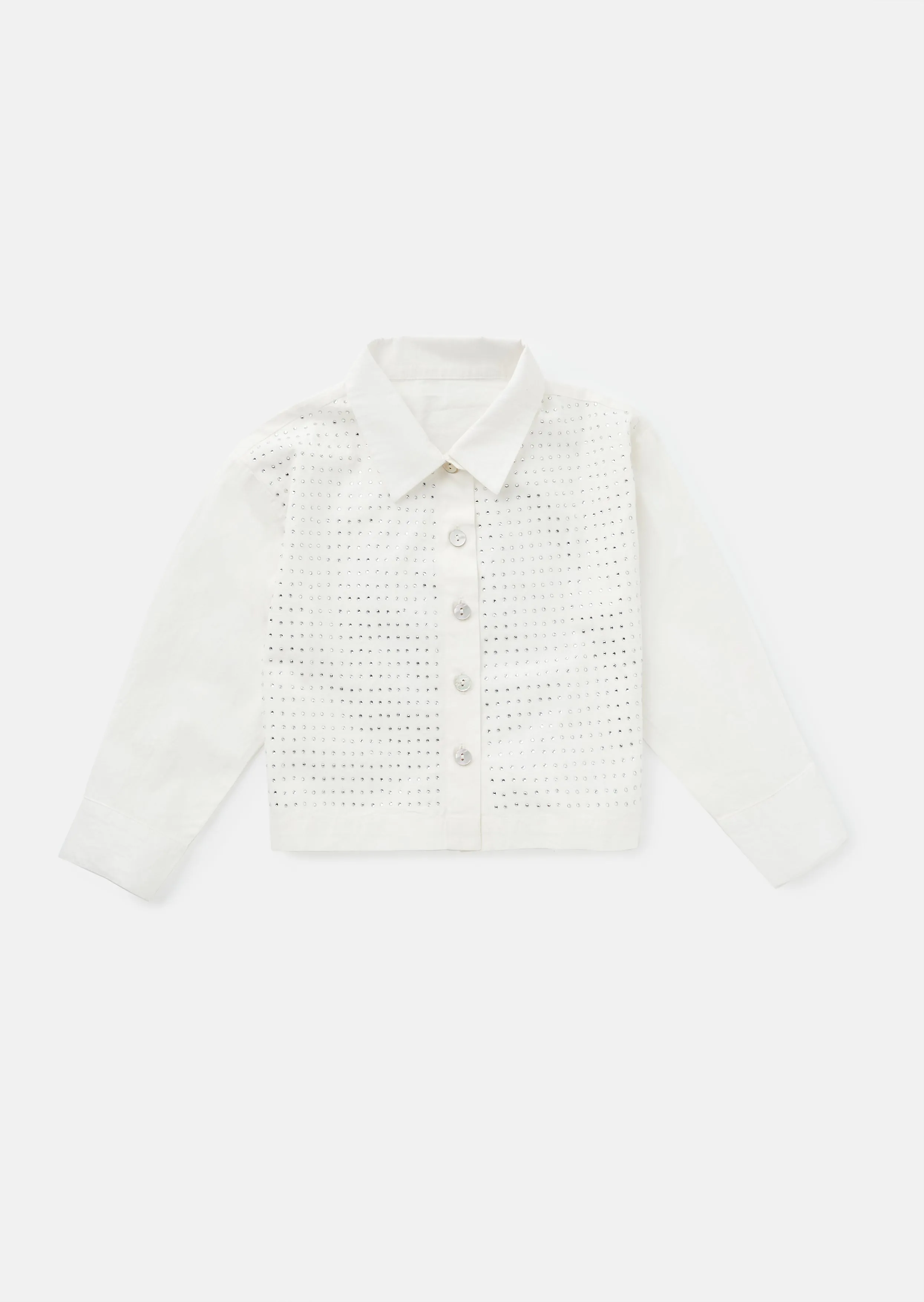 Jade White Diamonte Shirt