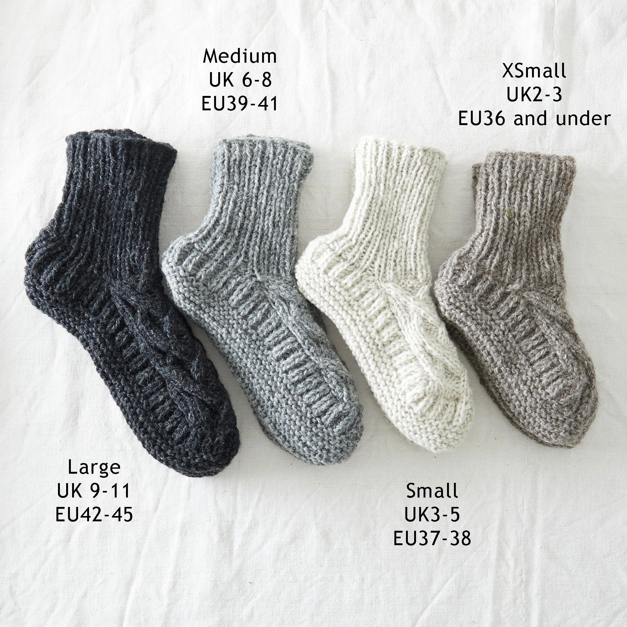 JANA Cable Knit Lined Wool Slipper Socks S/M/L (WS)