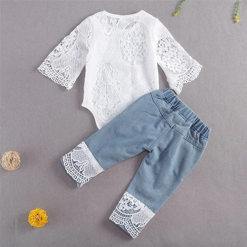 Lace Romper Set, 0-24M