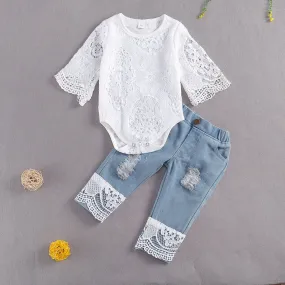 Lace Romper Set, 0-24M