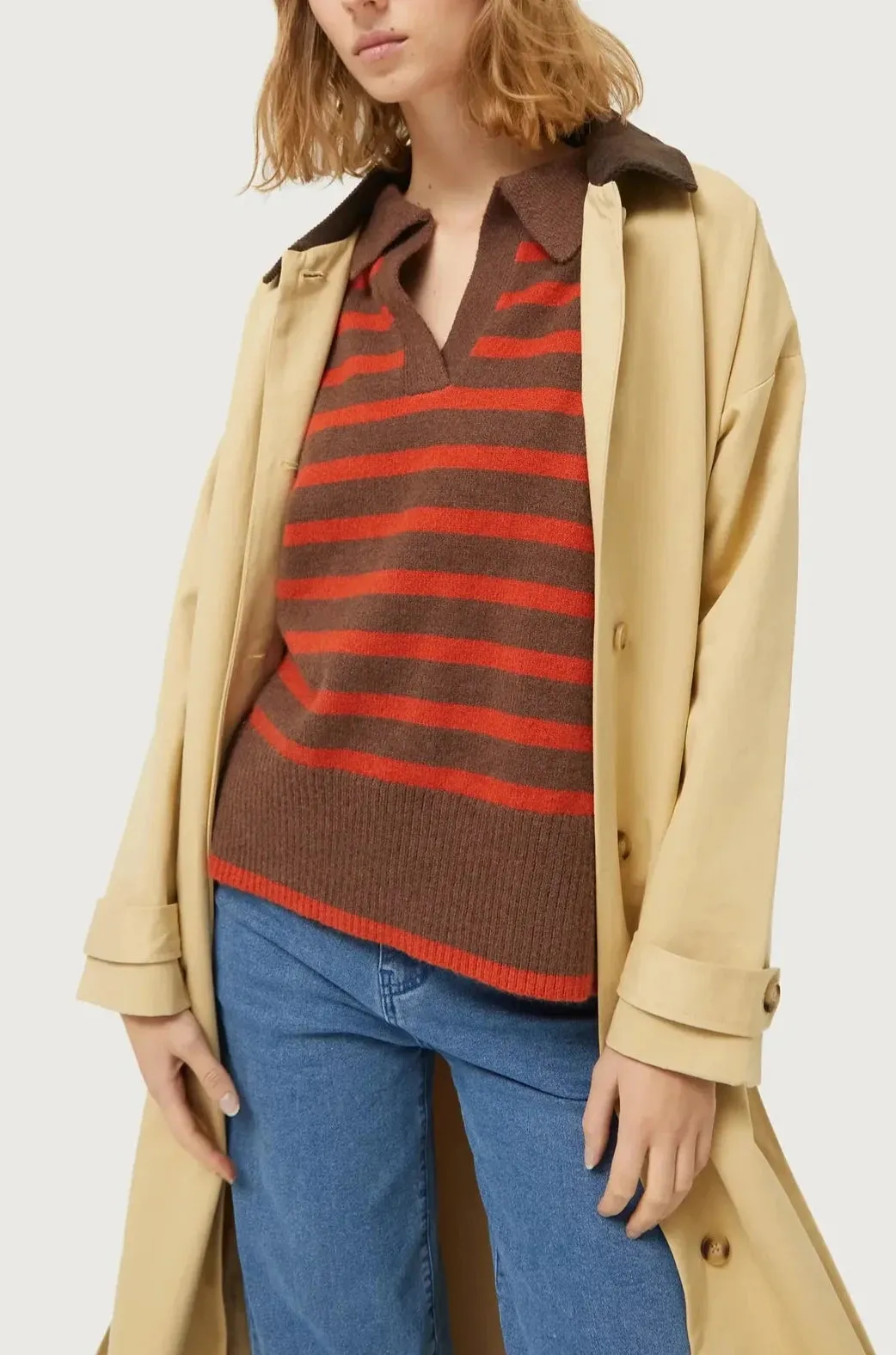 Laura Polo Knit in Stripe