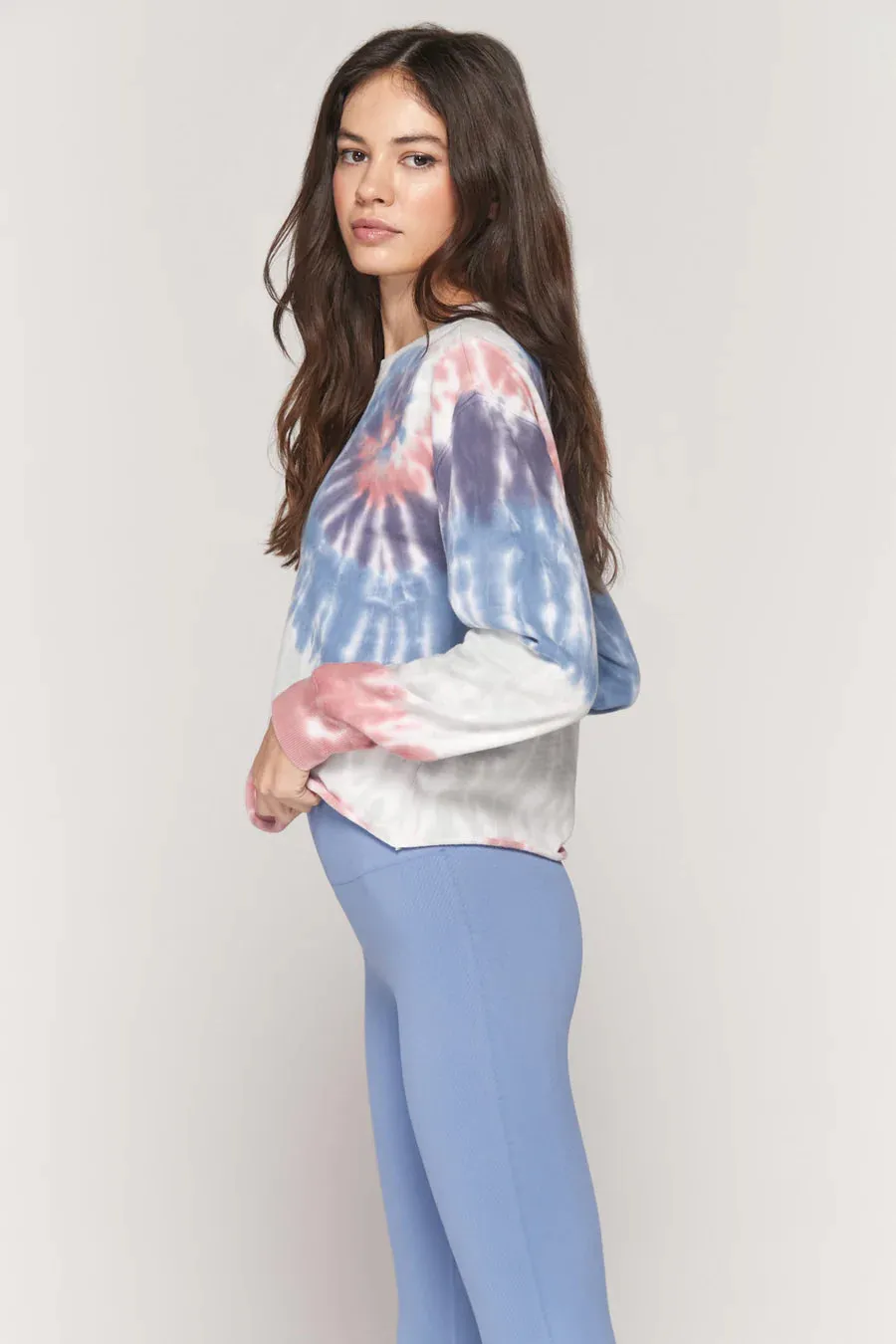 Mazzy Pullover Sweatshirt, Seascape Spiral Tie Dye